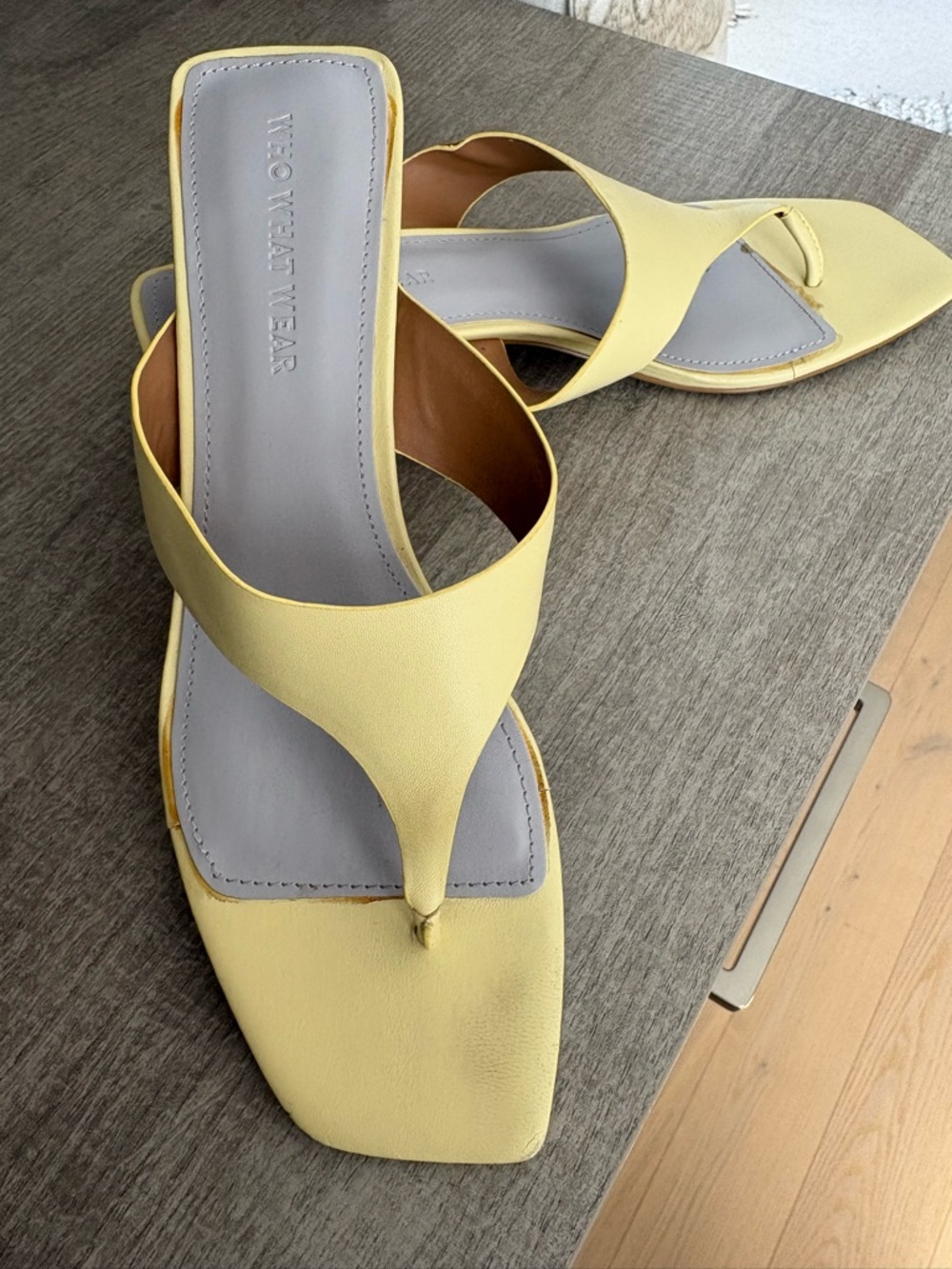 Butter yellow kitten heel sandal size 10